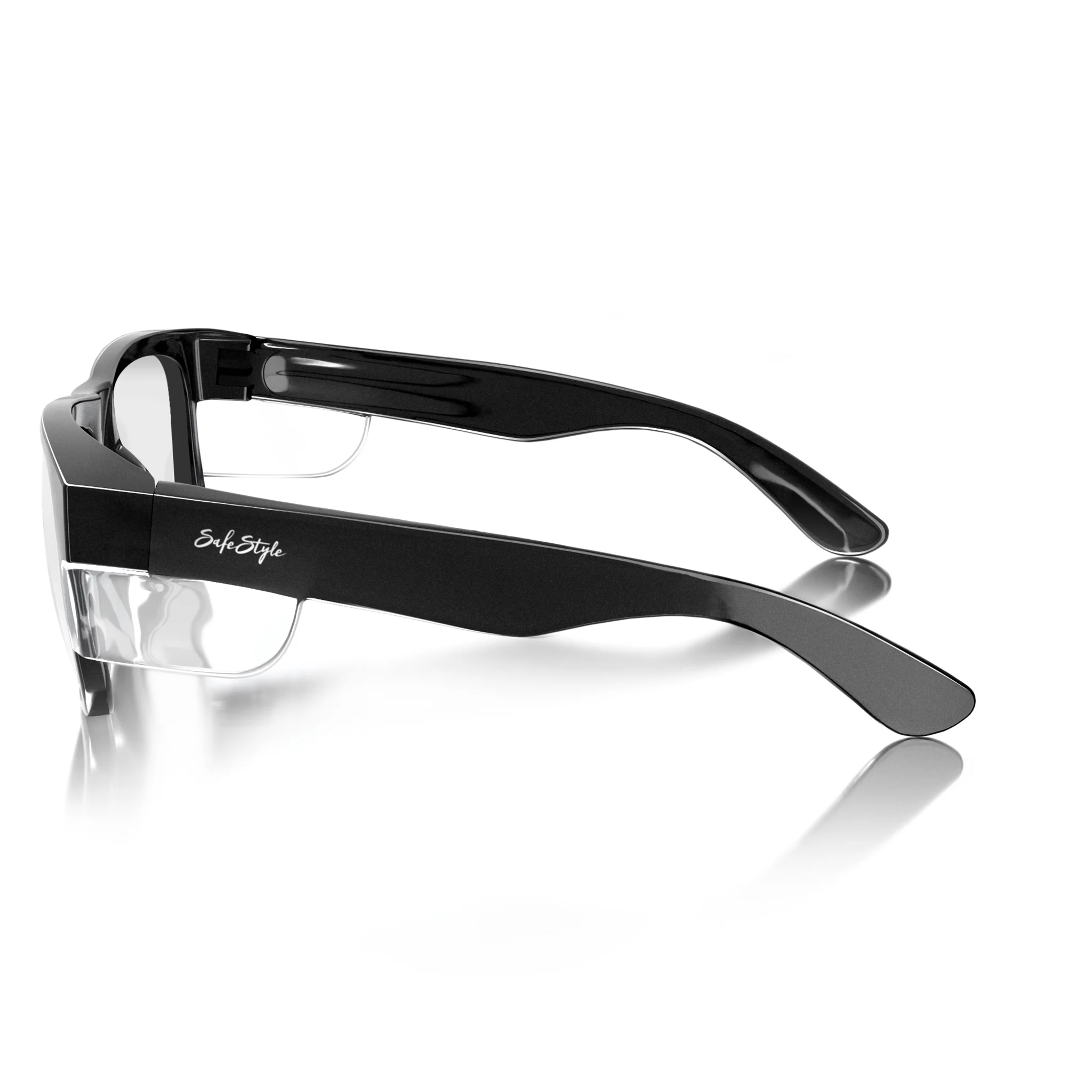 Fusions Black Frame Clear Lens Safety Glasses - Image 3