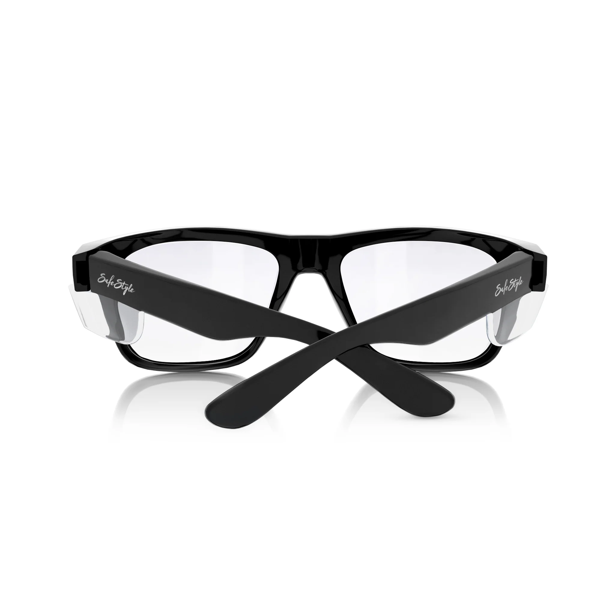 Fusions Black Frame Clear Lens Safety Glasses - Image 4