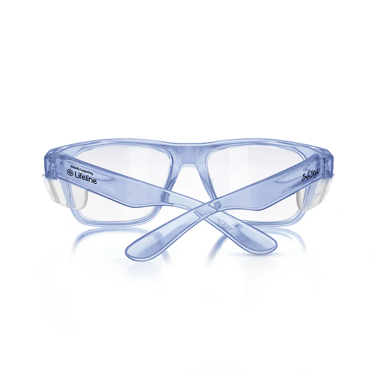 Fusions Blue Frame Clear Lens Safety Glasses - Image 4