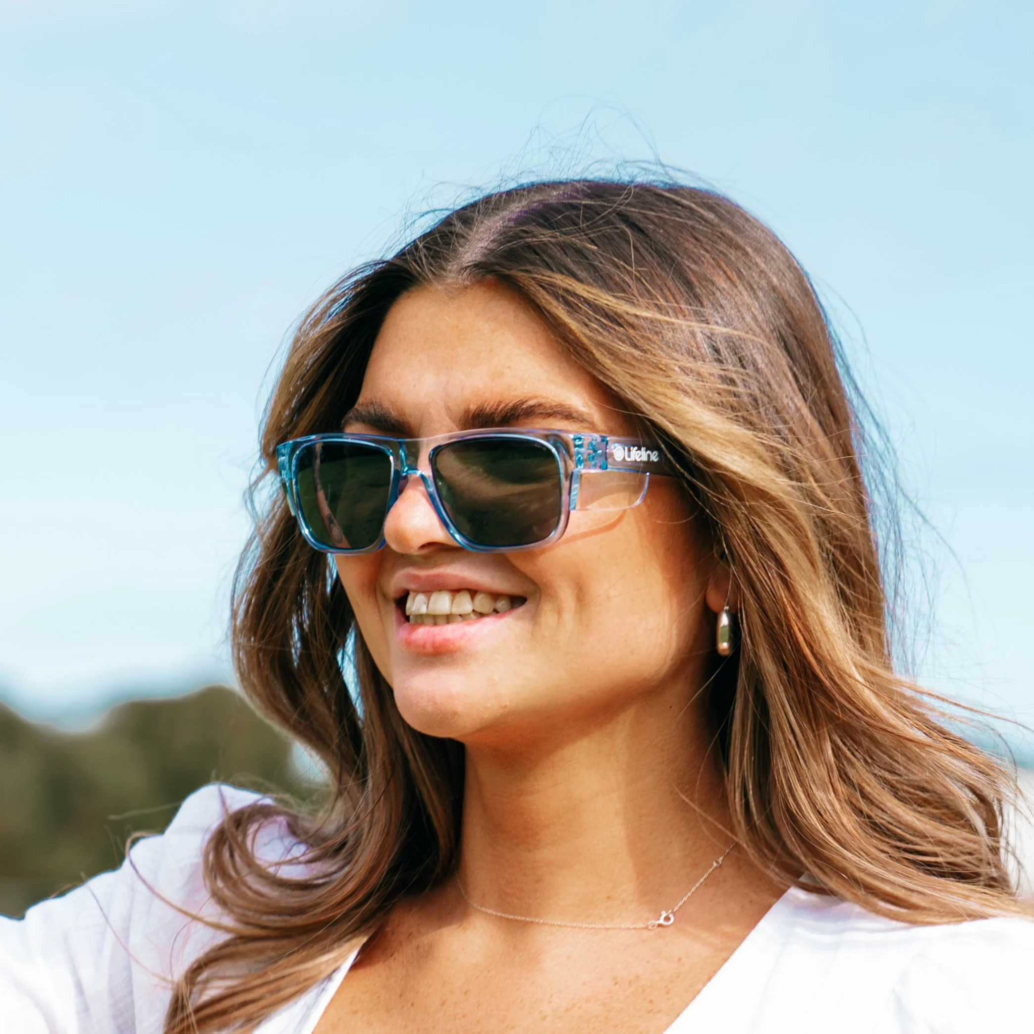 Fusions Blue Frame Tinted Lens Safety Glasses - Image 6