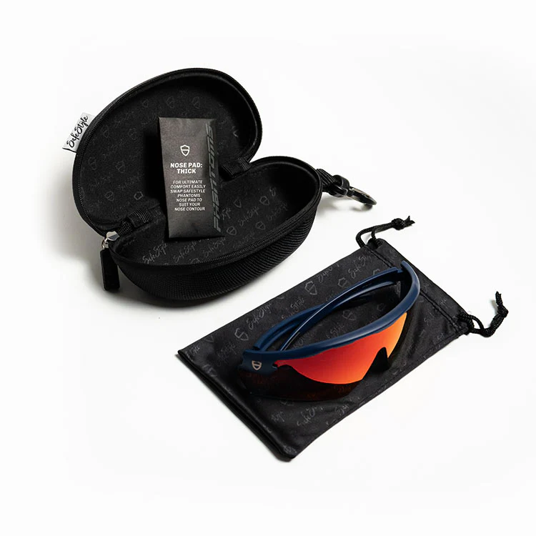 Phantoms Matte Navy Reflectors Red Lens Safety Glasses - Image 5